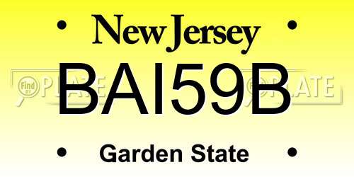 BAI59B New Jersey License Plate