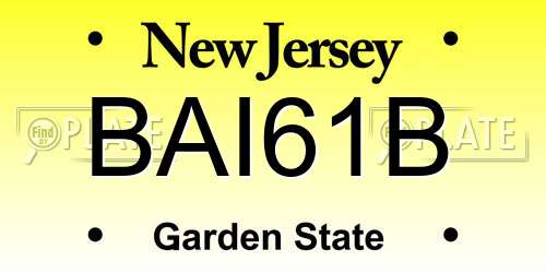 BAI61B New Jersey License Plate