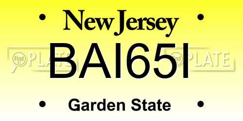 BAI65I New Jersey License Plate