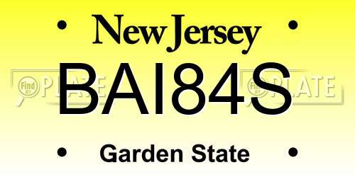 BAI84S New Jersey License Plate