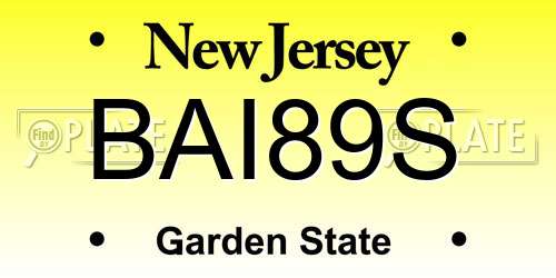 BAI89S New Jersey License Plate