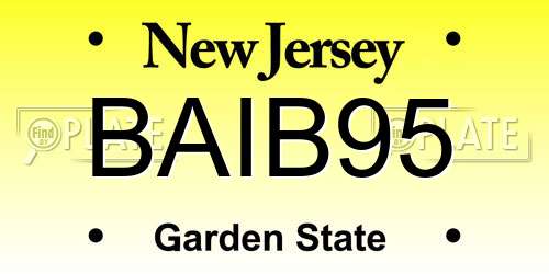 BAIB95 New Jersey License Plate