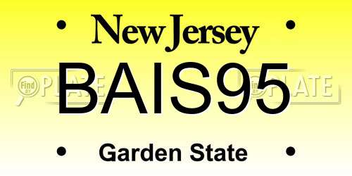 BAIS95 New Jersey License Plate