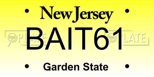 BAIT61 New Jersey License Plate