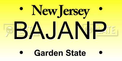 BAJANP New Jersey License Plate