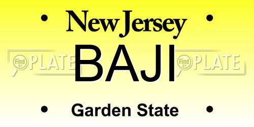 BAJI New Jersey License Plate