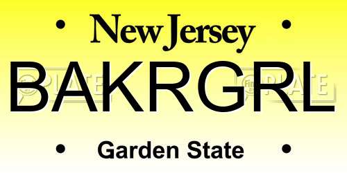 BAKRGRL New Jersey License Plate