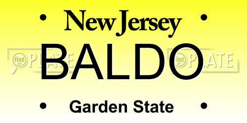 BALDO New Jersey License Plate