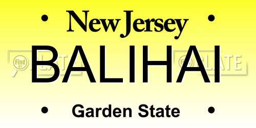BALIHAI New Jersey License Plate