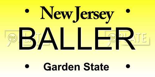 BALLER New Jersey License Plate