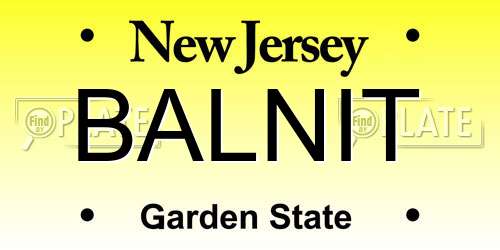 BALNIT New Jersey License Plate