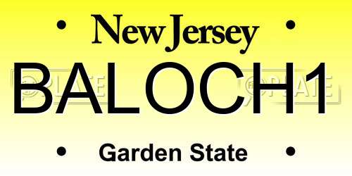 BALOCH1 New Jersey License Plate