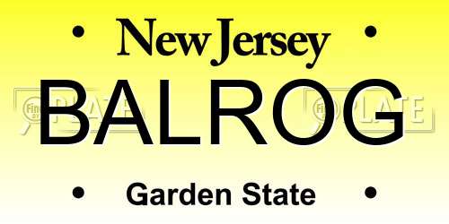 BALROG New Jersey License Plate