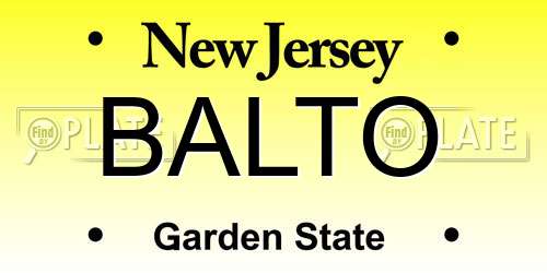 BALTO New Jersey License Plate