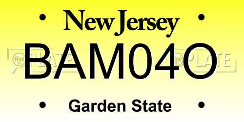 BAM04O New Jersey License Plate