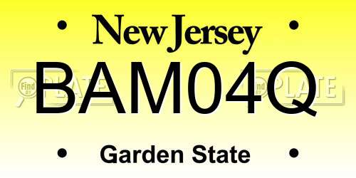 BAM04Q New Jersey License Plate