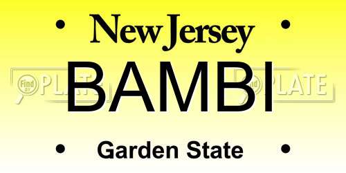BAMBI New Jersey License Plate