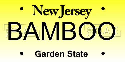 BAMBOO New Jersey License Plate