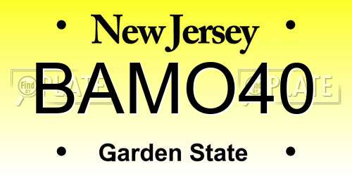 BAMO40 New Jersey License Plate