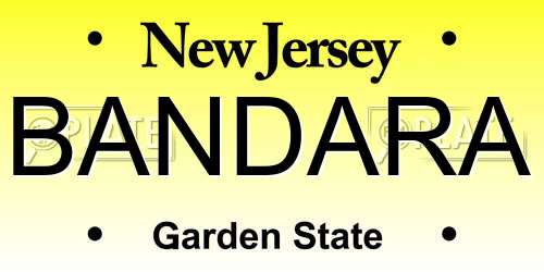 BANDARA New Jersey License Plate