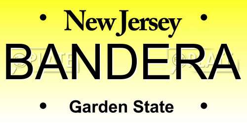 BANDERA New Jersey License Plate