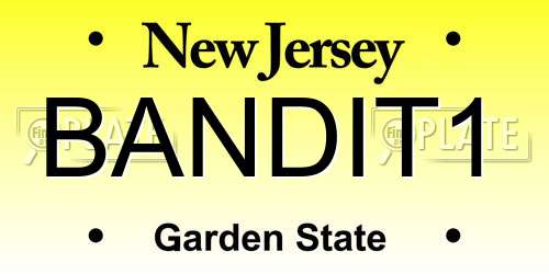 BANDIT1 New Jersey License Plate