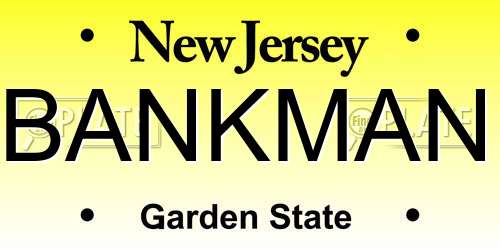 BANKMAN New Jersey License Plate