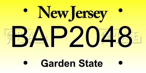 BAP2048 New Jersey License Plate