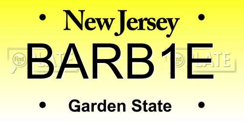 BARB1E New Jersey License Plate