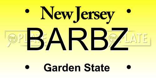 BARBZ New Jersey License Plate