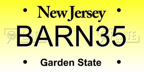 BARN35 New Jersey License Plate