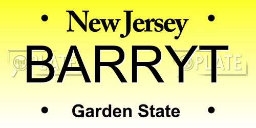BARRYT New Jersey License Plate