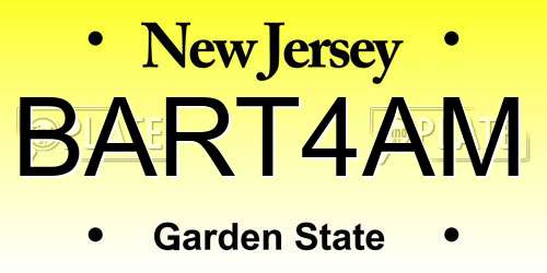 BART4AM New Jersey License Plate