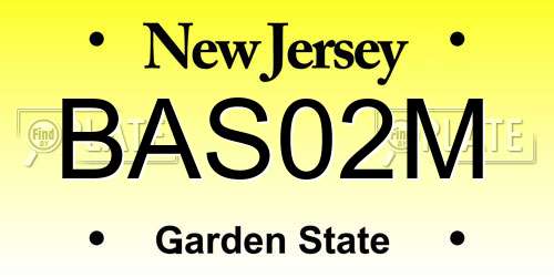 BAS02M New Jersey License Plate