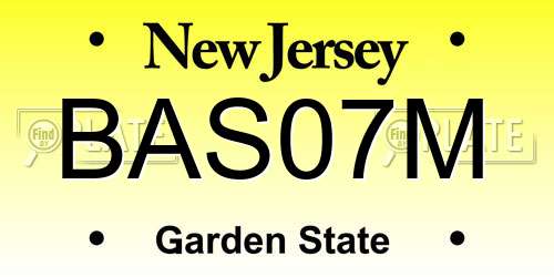 BAS07M New Jersey License Plate