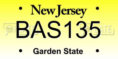BAS135 New Jersey License Plate