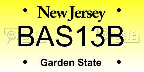 BAS13B New Jersey License Plate