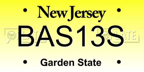 BAS13S New Jersey License Plate