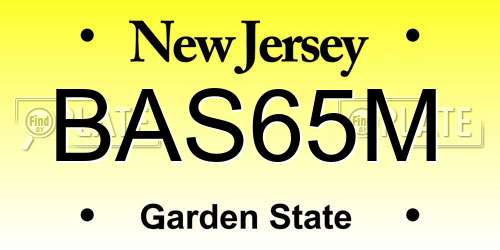 BAS65M New Jersey License Plate