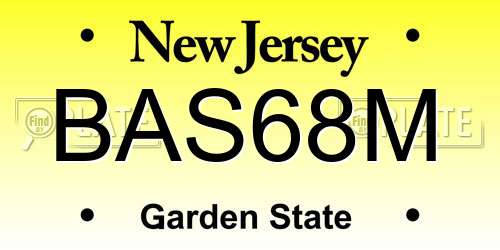 BAS68M New Jersey License Plate