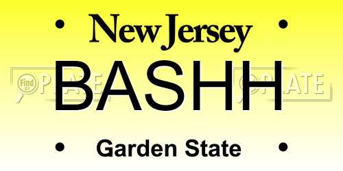 BASHH New Jersey License Plate