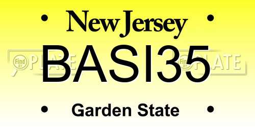 BASI35 New Jersey License Plate