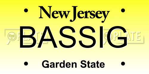 BASSIG New Jersey License Plate