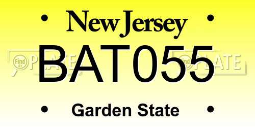 BAT055 New Jersey License Plate