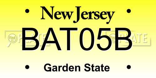 BAT05B New Jersey License Plate