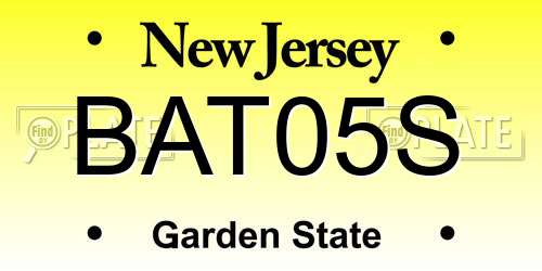 BAT05S New Jersey License Plate