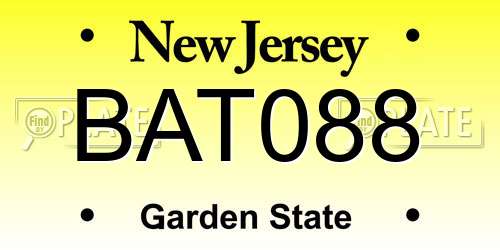 BAT088 New Jersey License Plate