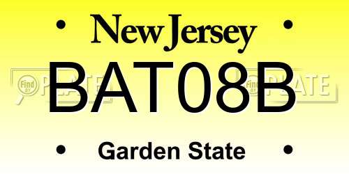 BAT08B New Jersey License Plate