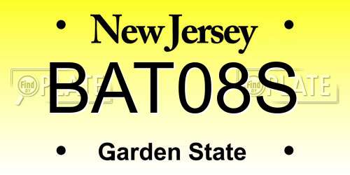 BAT08S New Jersey License Plate