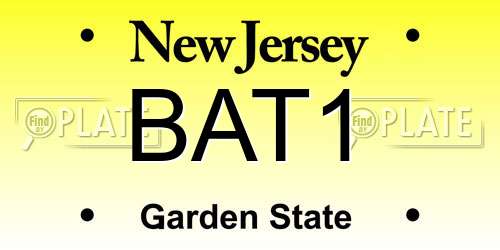 BAT1 New Jersey License Plate
